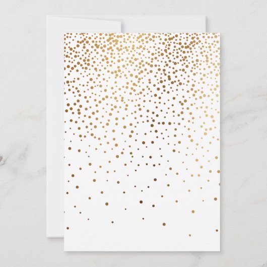 Gouden Schrift Happily Ever After Confetti Achterk Kaart (Achterkant)