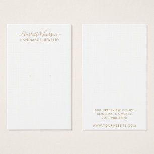 Gouden Schrift Type Sieraden Oorbellen Displaykaar Visitekaartje