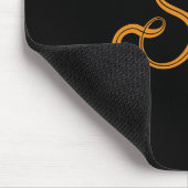 Gouden script aangepaste initialen zwart muismat (Hoek)