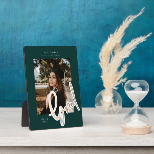 gouden script afstuderen bekendmaking foto fotoplaat (Zijkant)