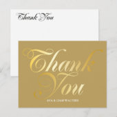 Gouden Script Bedankt Briefkaart (Voorkant / Achterkant)