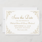 Gouden Script Botanisch Kader Trouw Save The Date (Voorkant)
