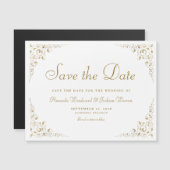Gouden Script Botanische Frame Save The Date (Voorkant / Achterkant)