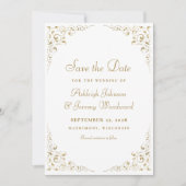 Gouden Script Botanische Frame Save The Date (Voorkant)