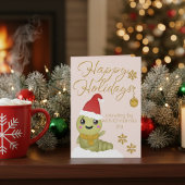 Gouden script cartoon karakter kerstkaart