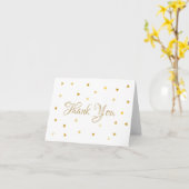 Gouden Script Dank U Hartjes Confetti Kaart (Gele Bloem)