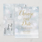 Gouden Script Datumwijziging Uitgesteld Wintereven Briefkaart (Voorkant / Achterkant)