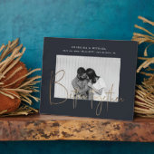 gouden script één foto behalve de datum verloving fotoplaat (Zijkant)