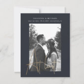 gouden script één fotokaart verloving (Voorkant)