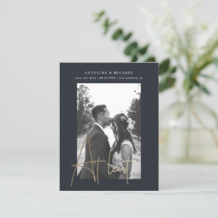 gouden script één fotokaart verloving