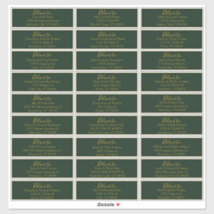 Gouden Script Emerald Groene Bruiloft Adresetikett Sticker