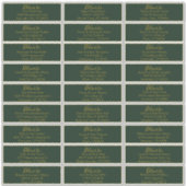 Gouden Script Emerald Groene Bruiloft Adresetikett Sticker (Voorkant)