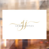 Gouden Script Initialen Monogram Minimalistisch Wi Raamsticker (Vel 2)