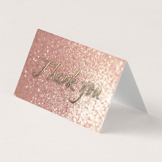 Gouden script kalligrafie Dank u glittery Visitekaartjes (Voorkant)