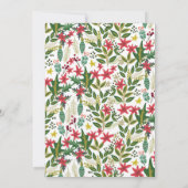 Gouden Script Kerstfeest Borrel Florale Landelijke Kaart (Achterkant)