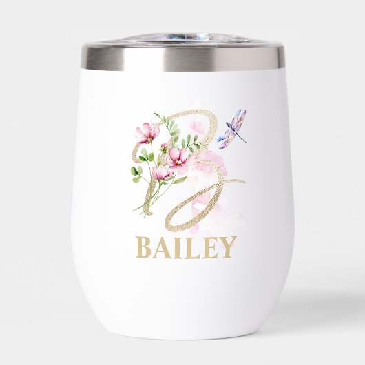 Gouden Script Letter B Monogram Gepersonaliseerde  (Voorkant)