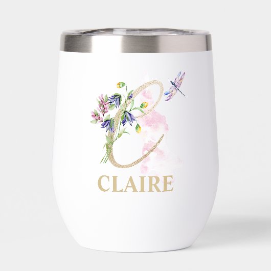 Gouden Script Letter C Monogram Gepersonaliseerde (Achterkant)