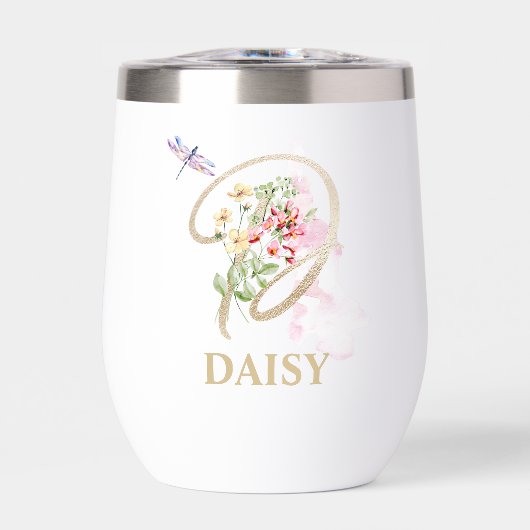 Gouden Script Letter D Monogram Gepersonaliseerde  (Voorkant)