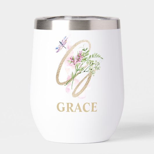 Gouden Script Letter G Monogram Gepersonaliseerde  (Achterkant)