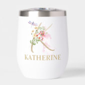 Gouden Script Letter K Monogram Gepersonaliseerde  (Voorkant)