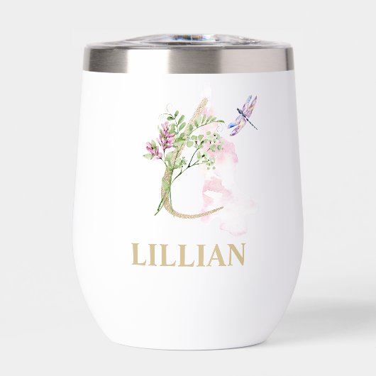 Gouden Script Letter L Monogram Gepersonaliseerde  (Voorkant)