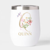 Gouden Script Letter Q Monogram Gepersonaliseerde  (Achterkant)