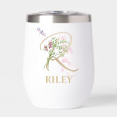 Gouden Script Letter R Monogram Gepersonaliseerde (Voorkant)