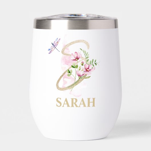 Gouden Script Letter S Monogram Gepersonaliseerde  (Voorkant)