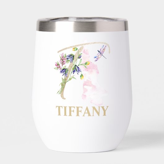 Gouden Script Letter T Monogram Gepersonaliseerde  (Achterkant)