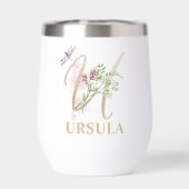 Gouden Script Letter U Monogram Gepersonaliseerde  (Achterkant)