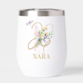Gouden Script Letter X Monogram Persoonlijke Naam (Achterkant)