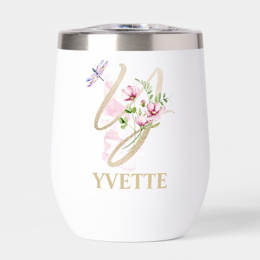 Gouden Script Letter Y Monogram Gepersonaliseerde (Voorkant)