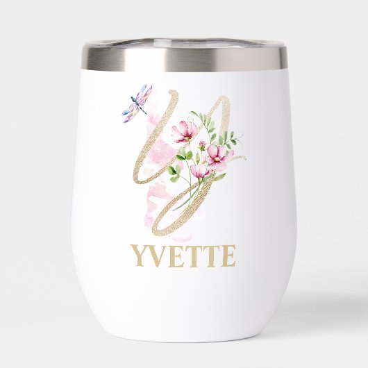 Gouden Script Letter Y Monogram Gepersonaliseerde (Achterkant)