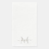 Gouden Script Monogram Elegante bruiloft Servet (Voorkant)