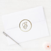 Gouden script monogram initiaal S op elke kleur Ronde Sticker (Envelop)