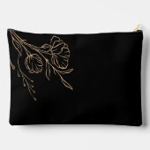 Gouden Script naam gepersonaliseerde zwarte cosmet Etui (Achterkant)