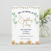 Gouden Script Party Kaart (Staand voorkant)