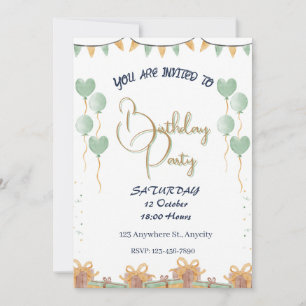 Gouden Script Party Kaart