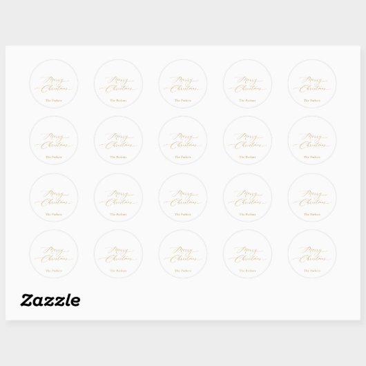 Gouden Script Prettig Kerstmis Sticker (Vel)