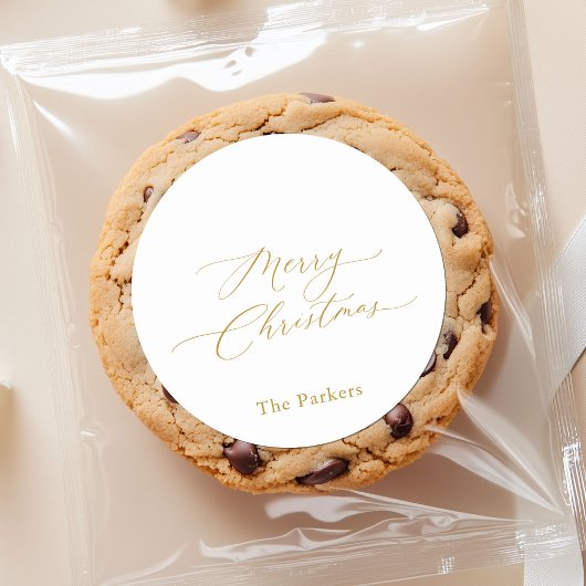 Gouden Script Prettig Kerstmis Sticker