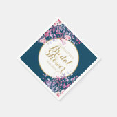 Gouden Script Roze Weide Bloemige Bruiloftsborrel Servet (Hoek)