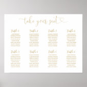 Gouden Script Stoelindeling Tafel Nummer Bord Poster (Voorkant)
