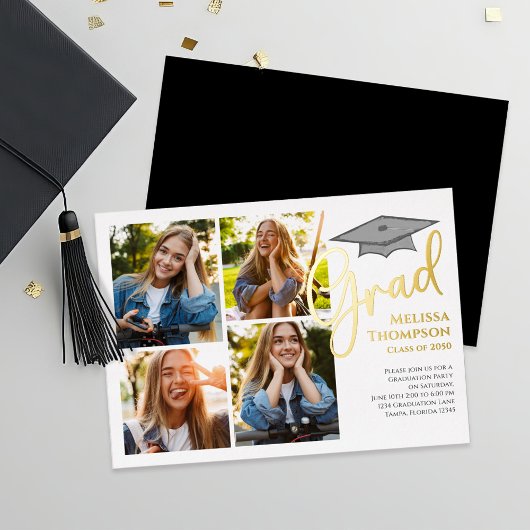 Gouden Script Verloop Foto Collage Aankondiging