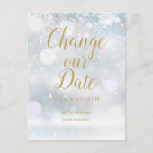 Gouden Script Wijziging van de Datum Uitgestelde W Briefkaart (Voorkant)