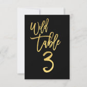 Gouden Script Wilde Verjaardagsfeest Taalnummer 3 Kaart (Voorkant)