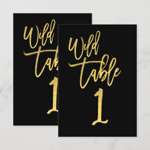 Gouden Script Wilde Verjaardagsfeest Tafel Nummer Kaart