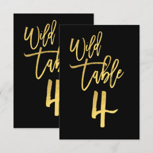Gouden Script Wilde Verjaardagsfeest Tafel Nummer Kaart