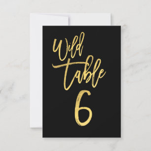 Gouden Script Wilde Verjaardagsfeest Tafel Nummer Kaart