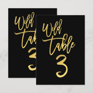 Gouden script wilde verjaardagsfeest tafelnummer 3