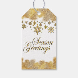 Gouden Seizoen Groeten Kerstmis Cadeaulabel